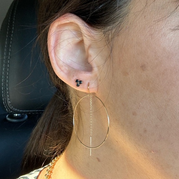 Rachel Lynn by Corri Lynn 14k Yellow Gold and Black Spinel Earrings. - Picture 5 of 6